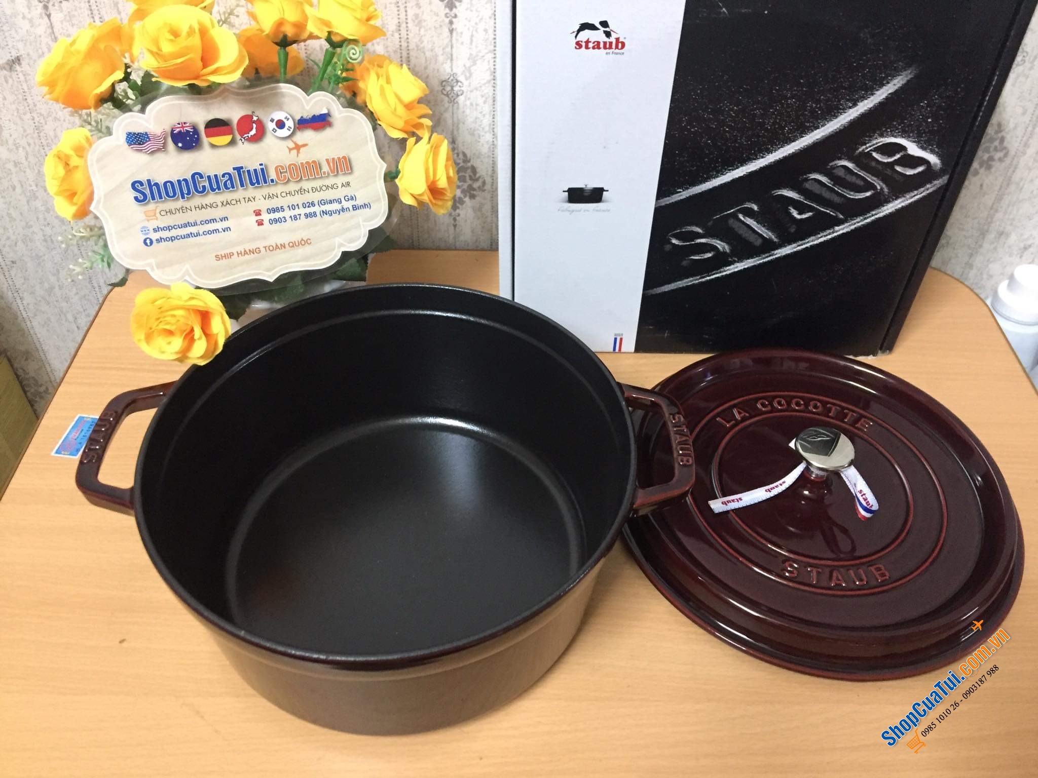NỒI GANG STAUB ĐỎ RƯỢU GRENADINE 26 CM - 5,2 L.
