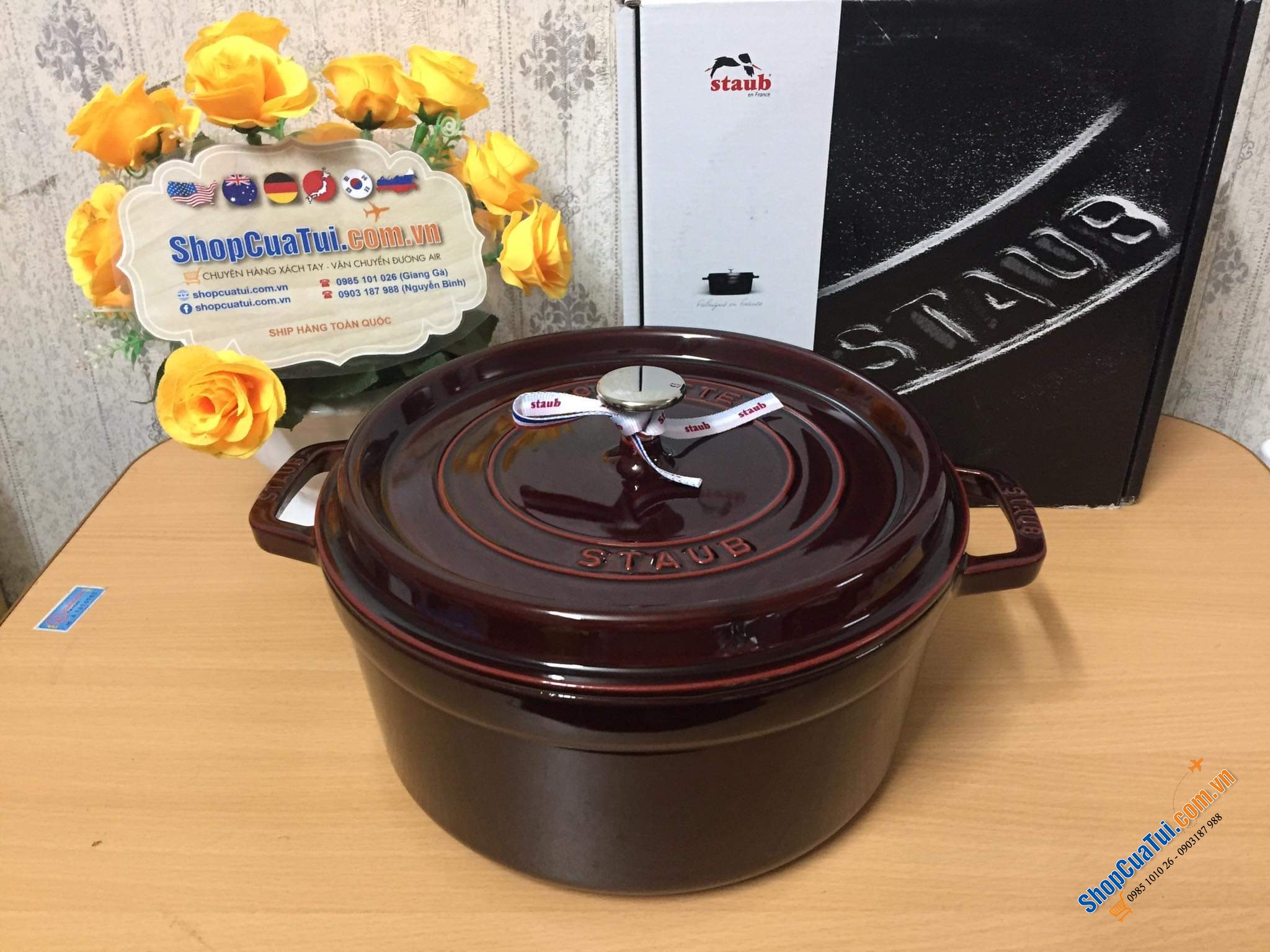 NỒI GANG STAUB ĐỎ RƯỢU GRENADINE 26 CM - 5,2 L.