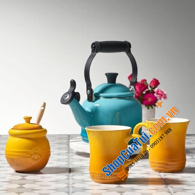 Ấm Đun Nước Le Creuset DEMI SHELL MÀU XANH 1,1 LÍT