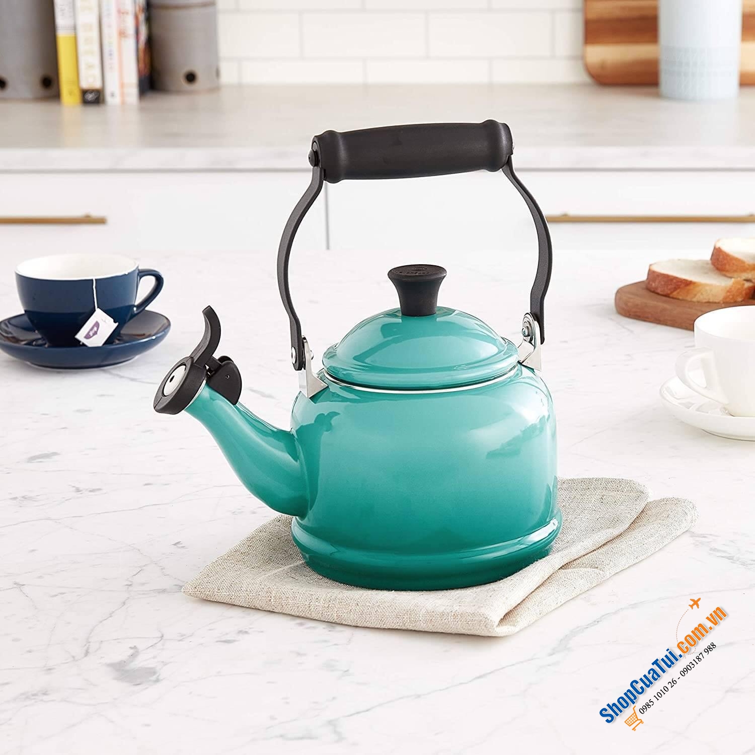 Ấm Đun Nước Le Creuset DEMI SHELL MÀU XANH 1,1 LÍT