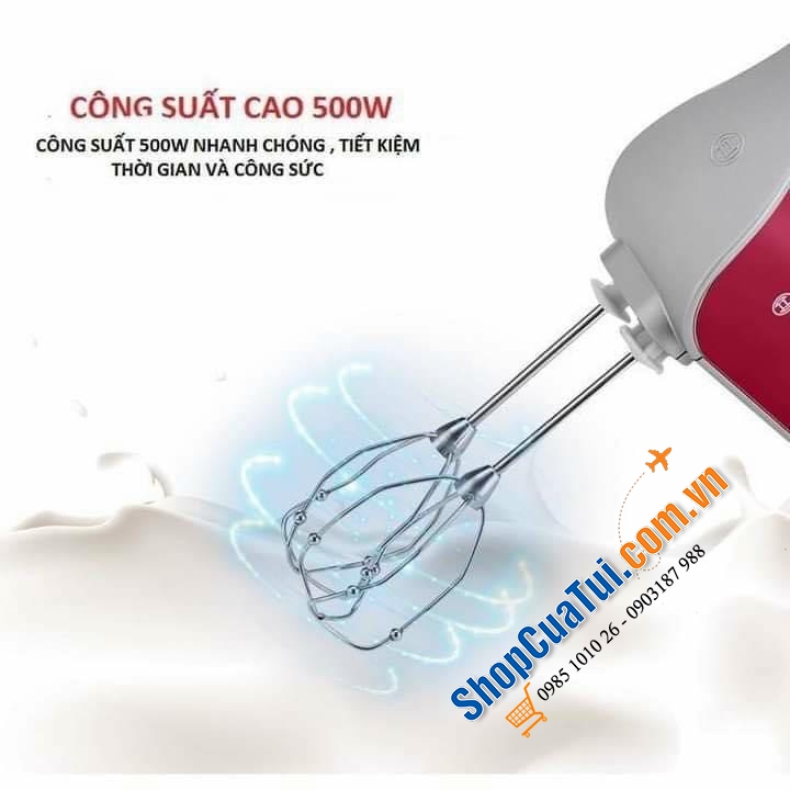 Máy ĐÁNH TRỨNG TRỘN BỘT BOSCH MFQ40303 công suất khỏe nhất 500w màu đỏ Made in Slovenia siêu xịn