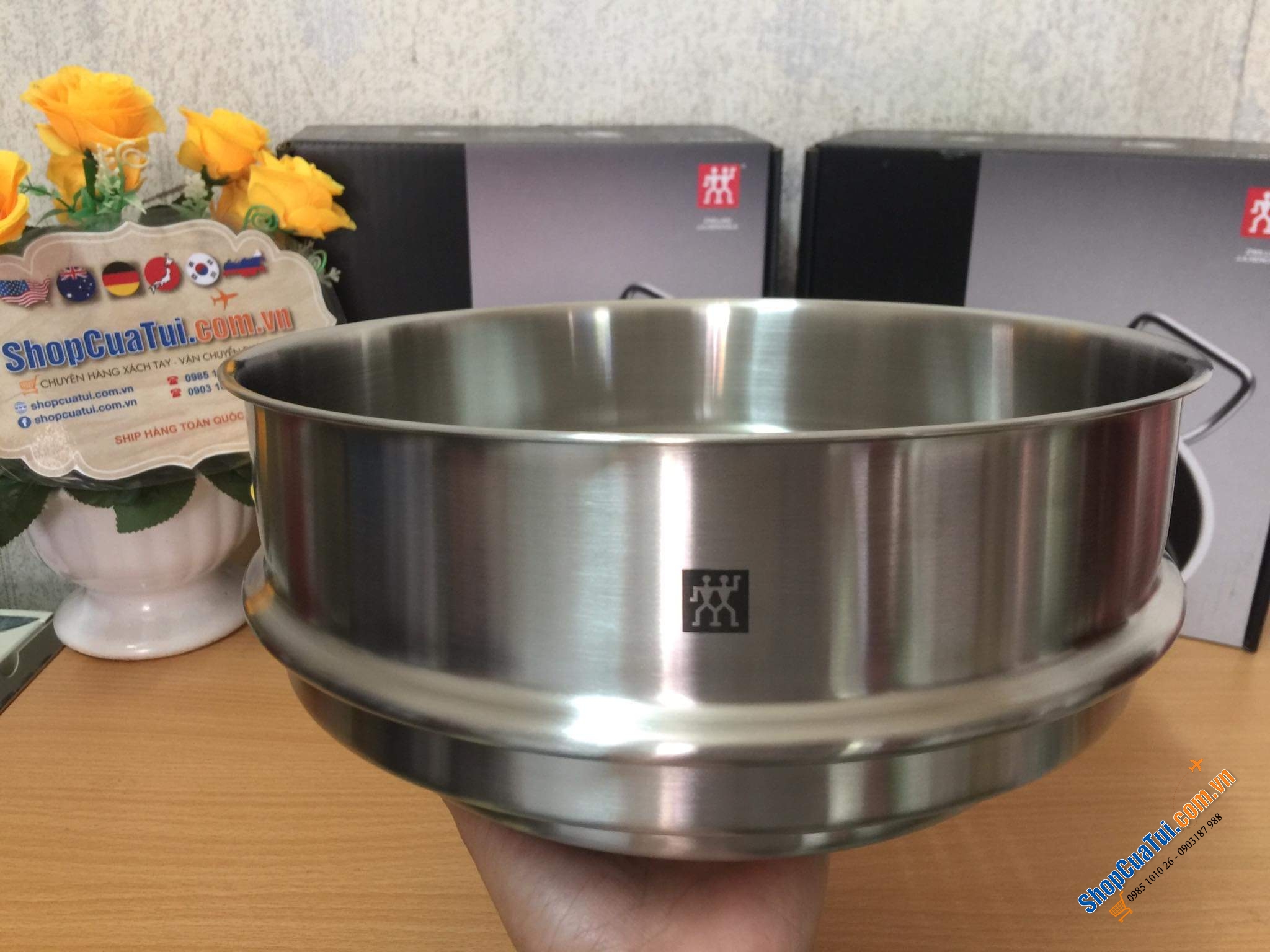 XỬNG HẤP ZWILLING SIÊU DÀY SIZE 24 cm - LOẠI KHÔNG QUAI GỌN GÀNG