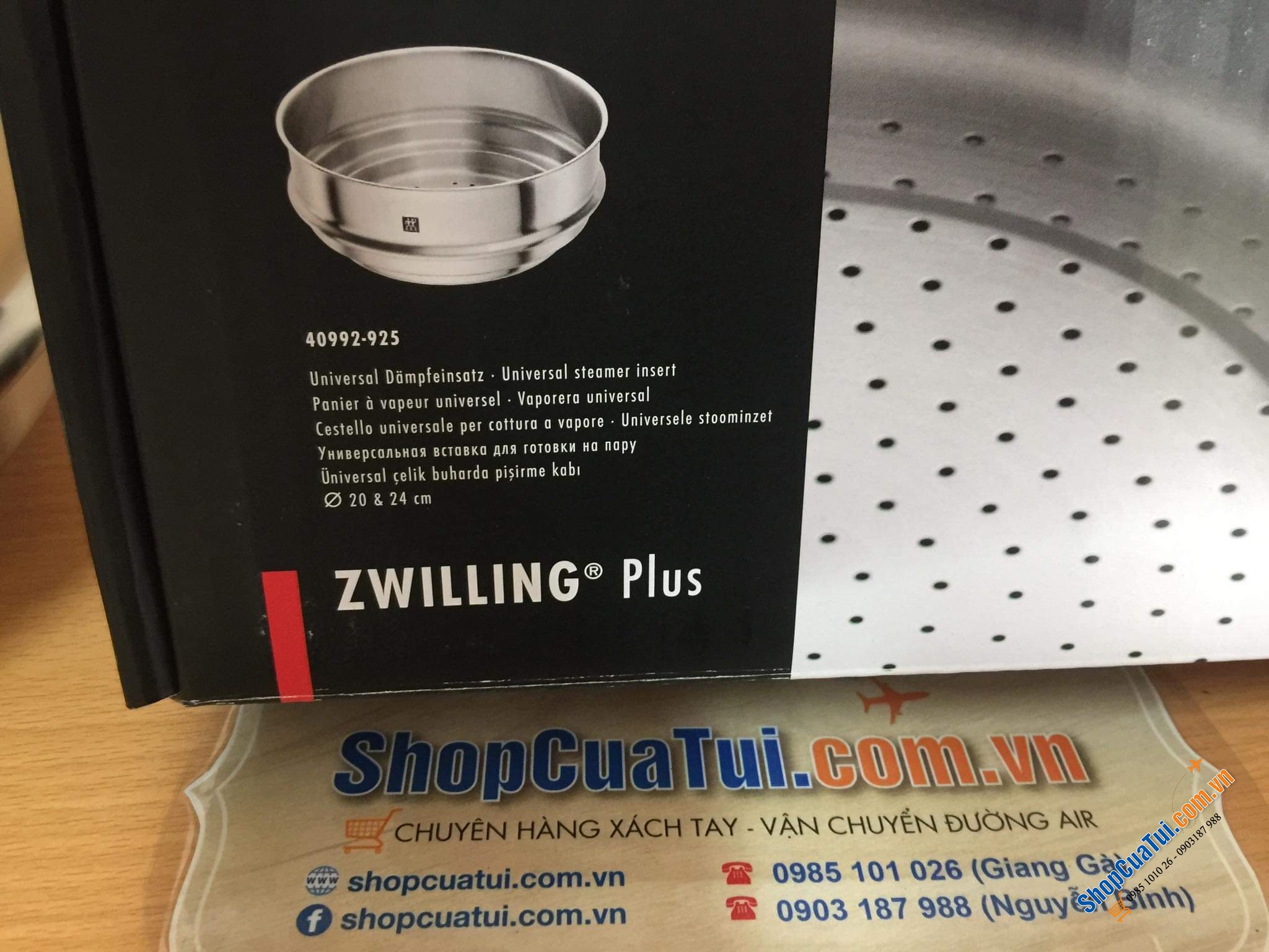 XỬNG HẤP ZWILLING SIÊU DÀY SIZE 24 cm - LOẠI KHÔNG QUAI GỌN GÀNG