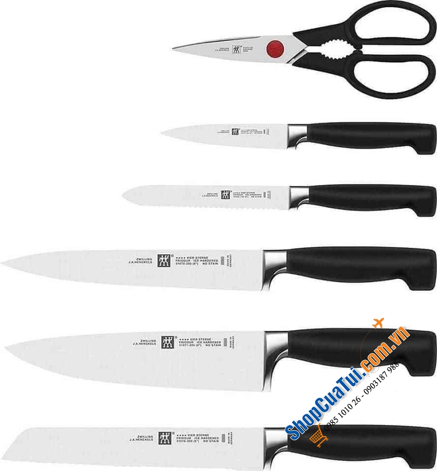 BỘ DAO TỰ MÀI ZWILLING GOURMET 7 MÓN - set dao có khả năng tự mài - made in Germany