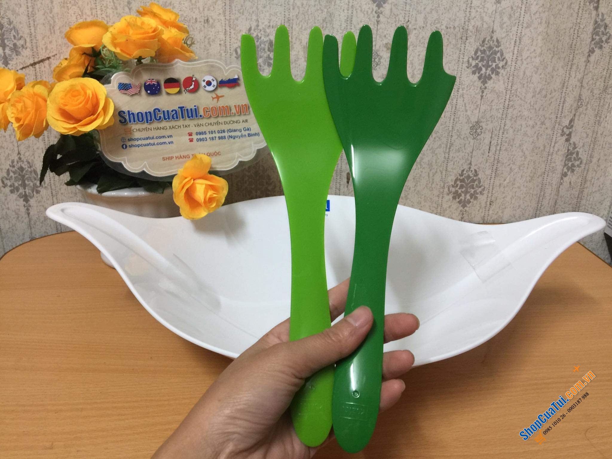 SET BÁT TRỘN SALAT KÈM THÌA TRỘN KOZIOL - MADE IN GERMANY.