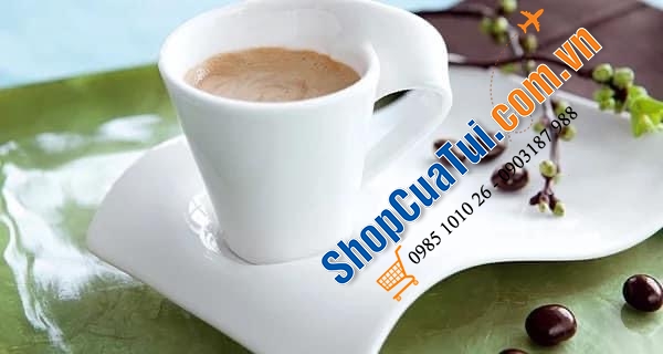 Trọn bộ Đĩa - Cốc - Thìa uống cà phê/ trà Villeroy Boch New Wave.