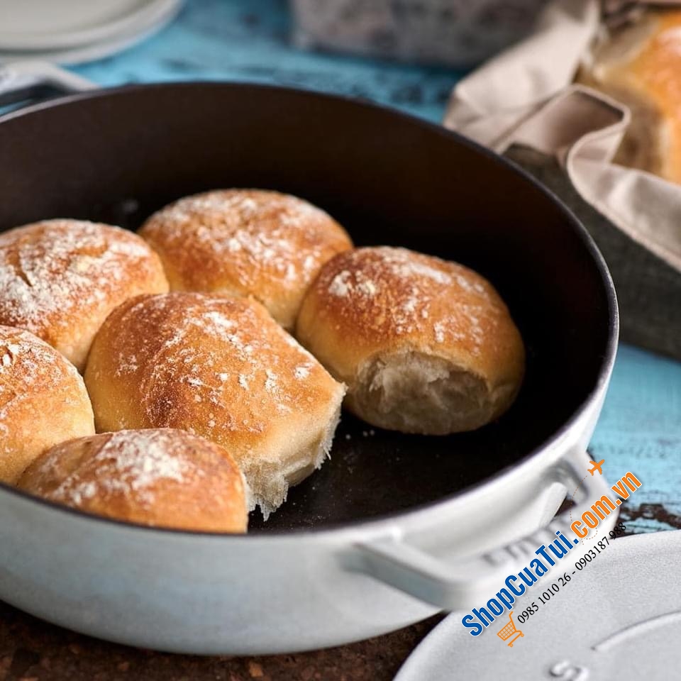 CHẢO STAUB XÁM 2 QUAI 26 CM MADE IN FRANCE.