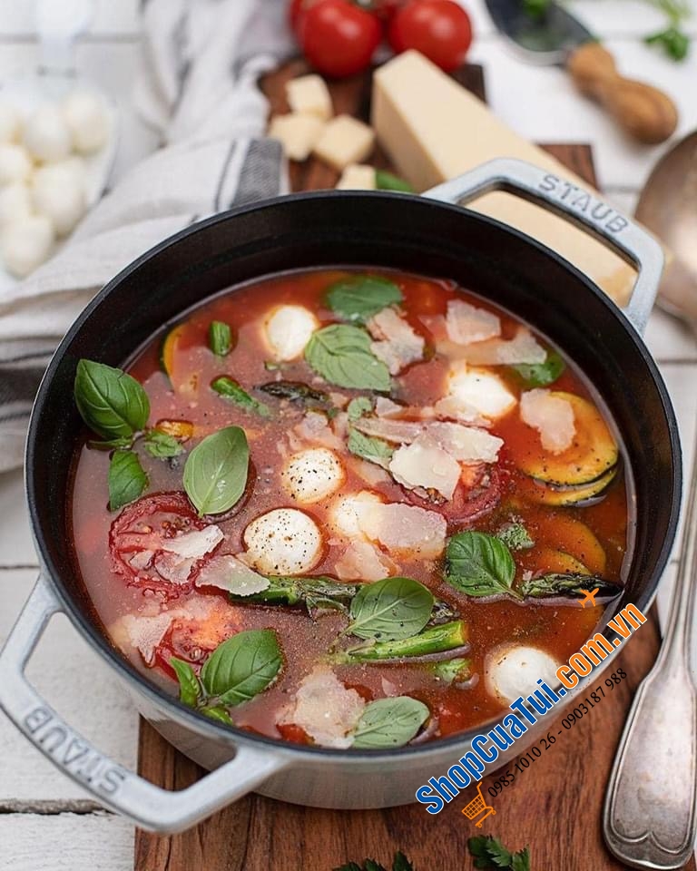 CHẢO STAUB XÁM 2 QUAI 26 CM MADE IN FRANCE.