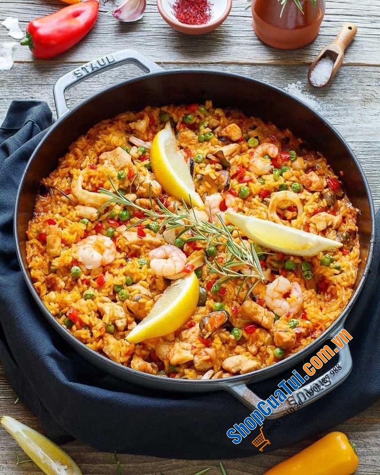 CHẢO STAUB XÁM 2 QUAI 26 CM MADE IN FRANCE.