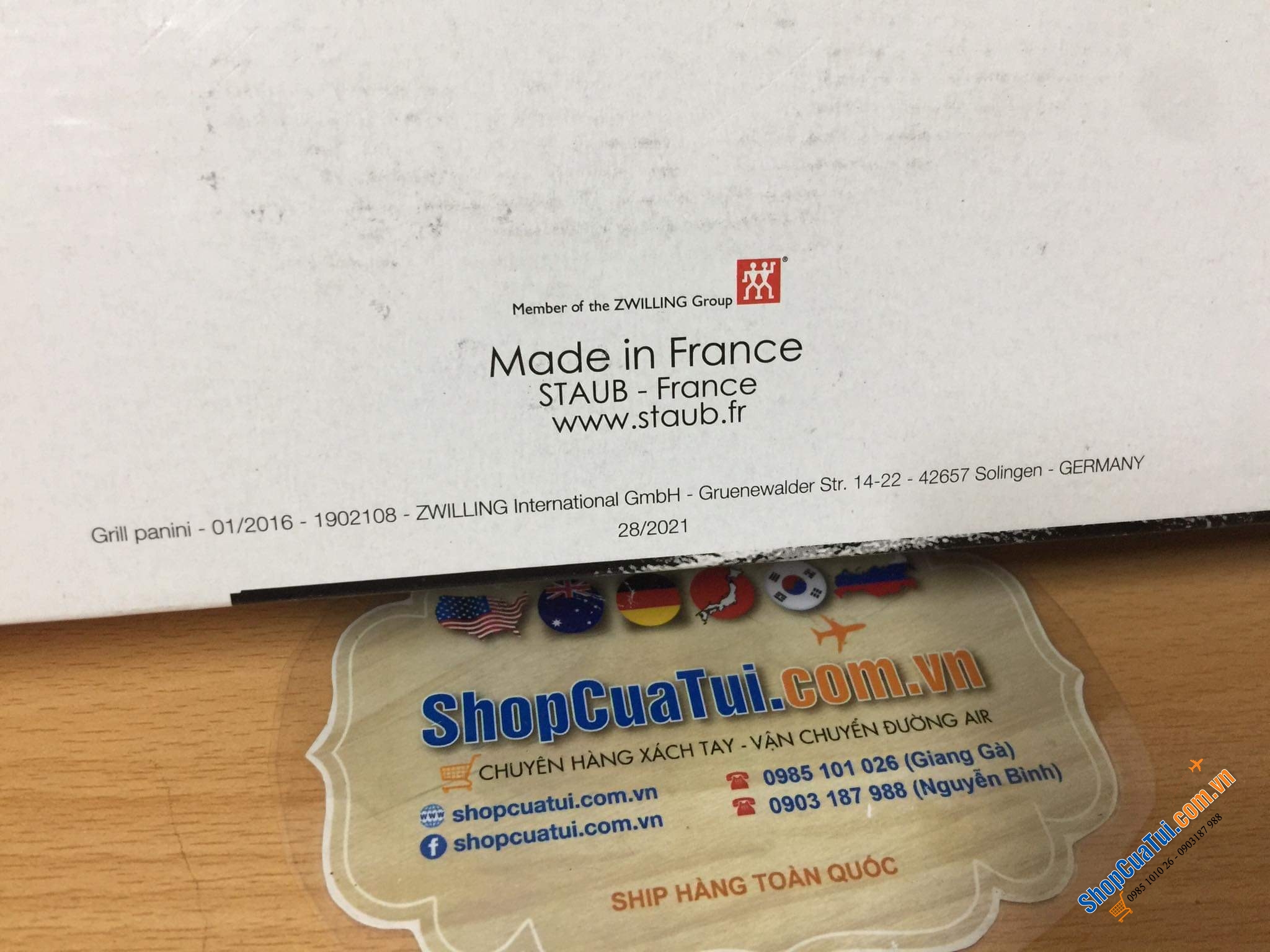 CHẢO STAUB XÁM 2 QUAI 26 CM MADE IN FRANCE.