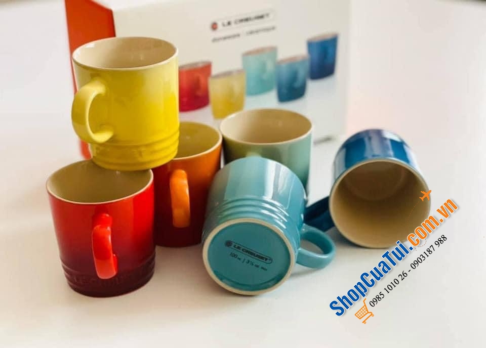 BỘ 6 CỐC LE CREUSET CẦU VỒNG 100ml KÈM HỘP