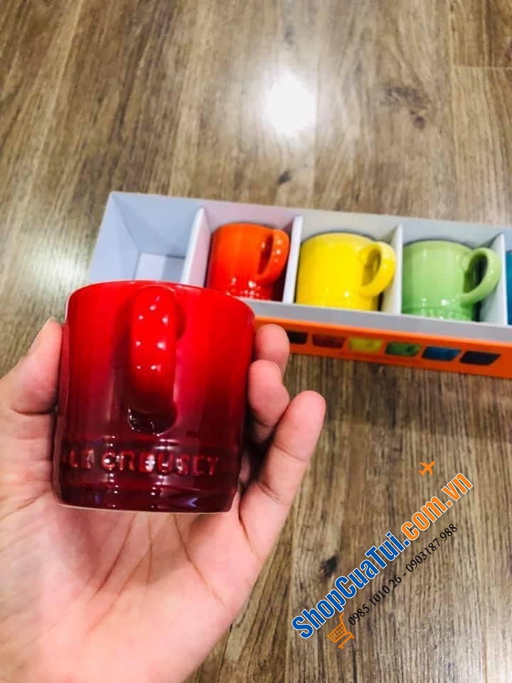 BỘ 6 CỐC LE CREUSET CẦU VỒNG 100ml KÈM HỘP