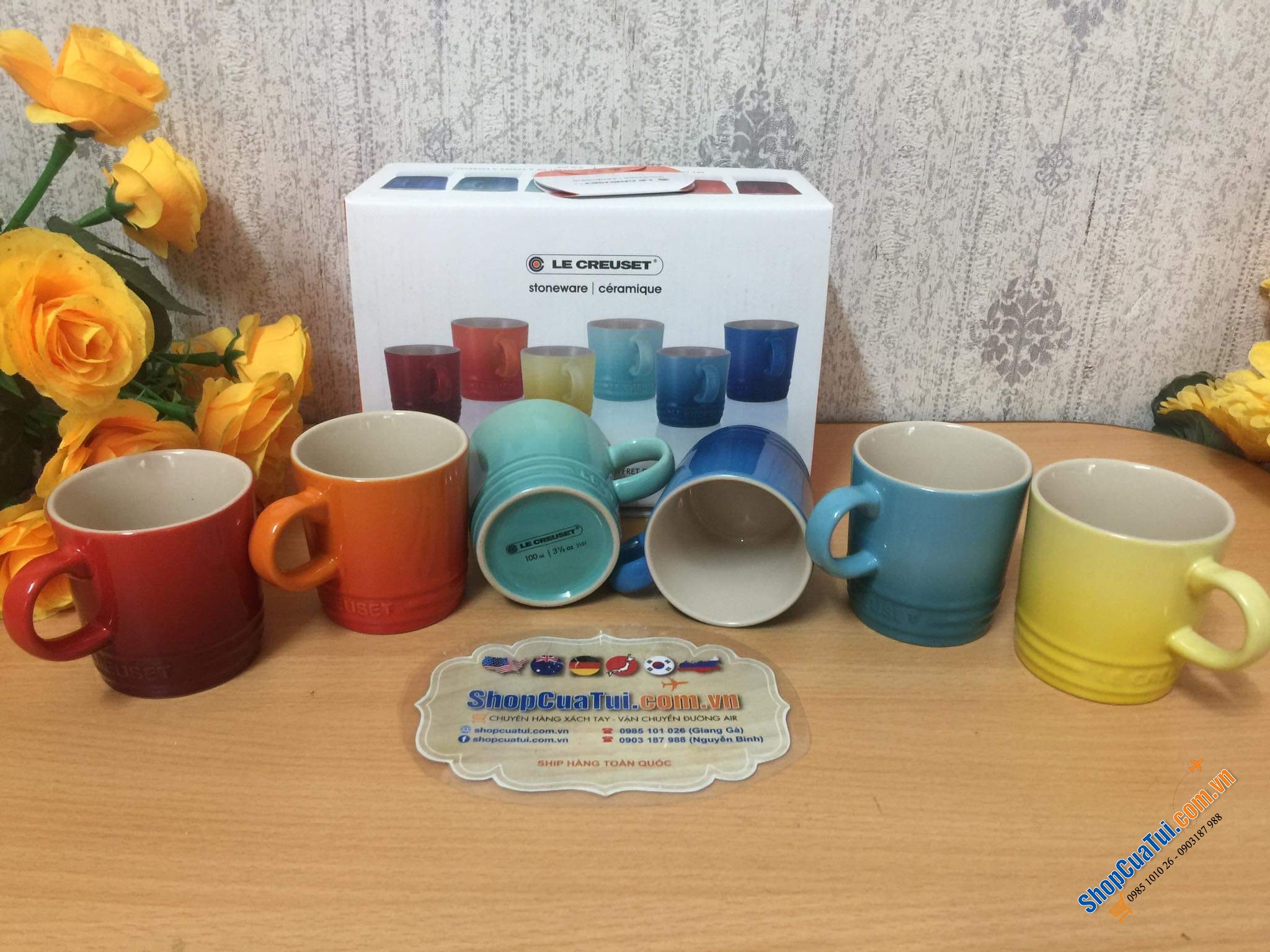 BỘ 6 CỐC LE CREUSET CẦU VỒNG 100ml KÈM HỘP