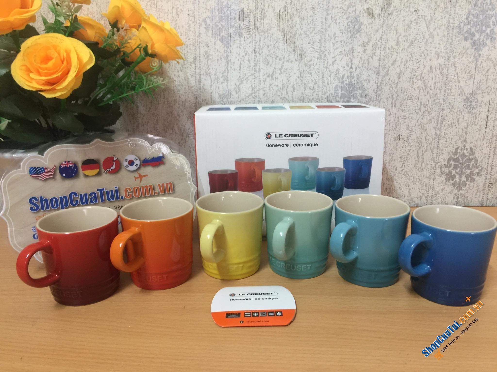 BỘ 6 CỐC LE CREUSET CẦU VỒNG 100ml KÈM HỘP