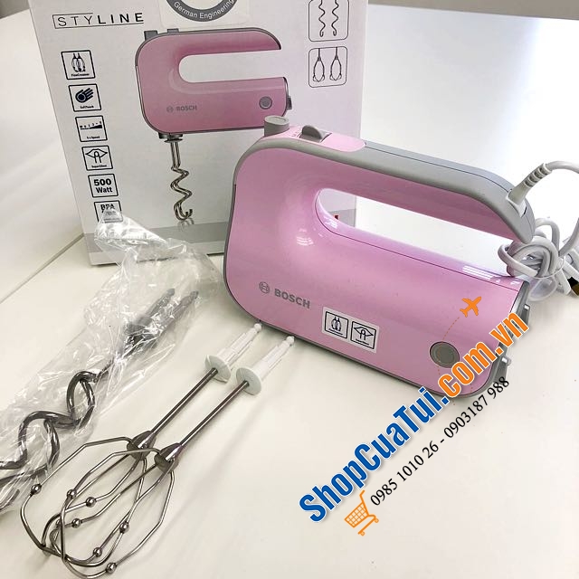 Máy Đánh Trứng Cầm Tay Bosch MFQ4030K Rosa màu Hồng 500W