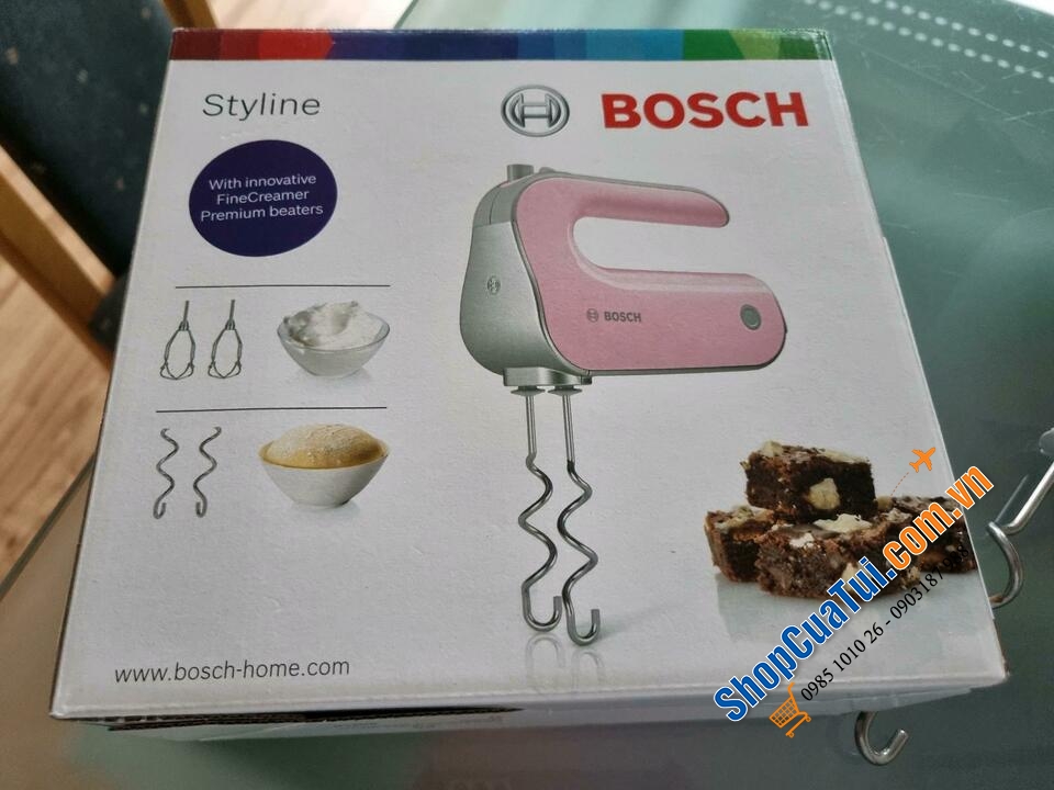 Máy Đánh Trứng Cầm Tay Bosch MFQ4030K Rosa màu Hồng 500W