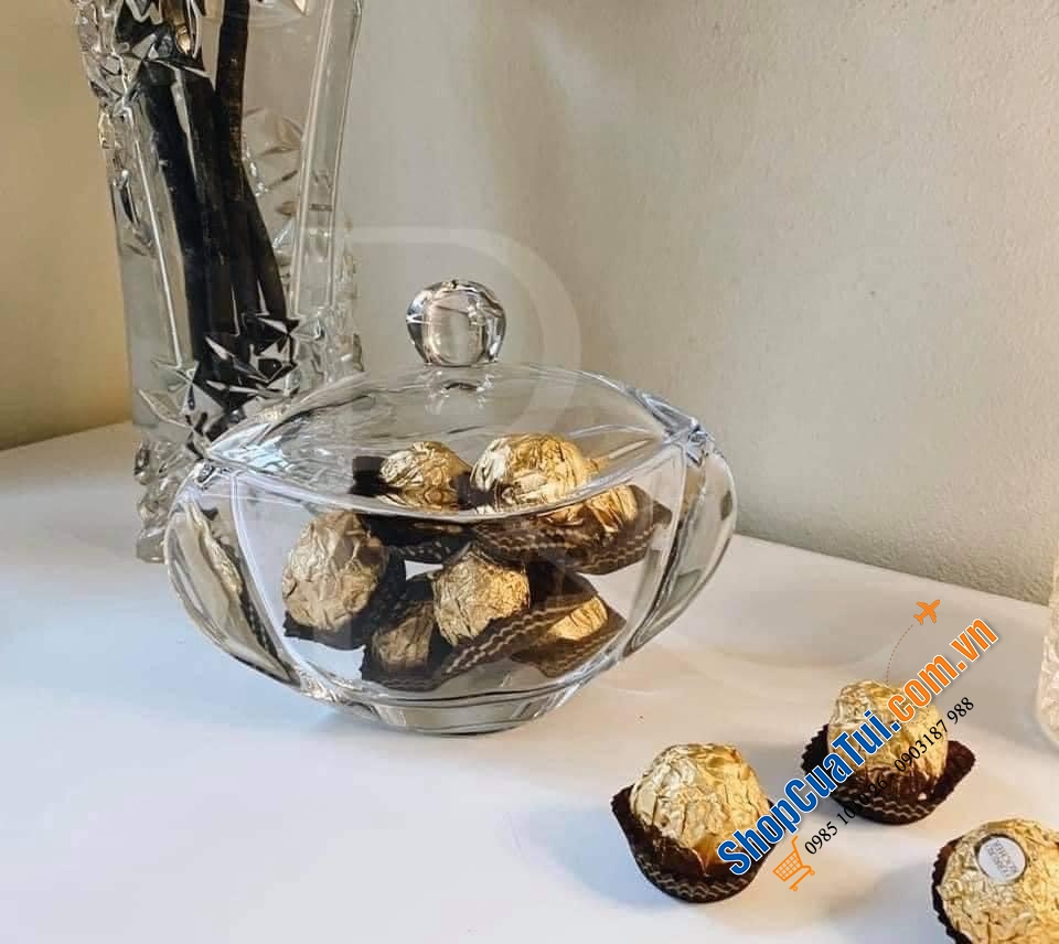 Âu, thố đựng mứt, kẹo Bohemia siêu đẹp - Xếp 5 âu thành bông hoa tuyệt mỹ