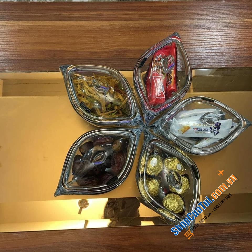 Âu, thố đựng mứt, kẹo Bohemia siêu đẹp - Xếp 5 âu thành bông hoa tuyệt mỹ