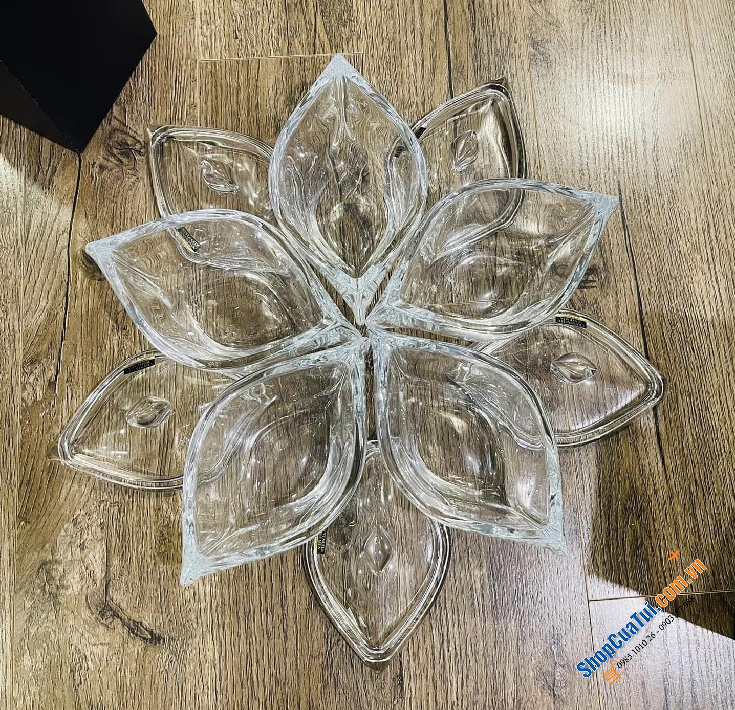 Set 5 Âu, thố đựng mứt, kẹo Bohemia siêu đẹp - Xếp 5 âu thành bông hoa tuyệt mỹ