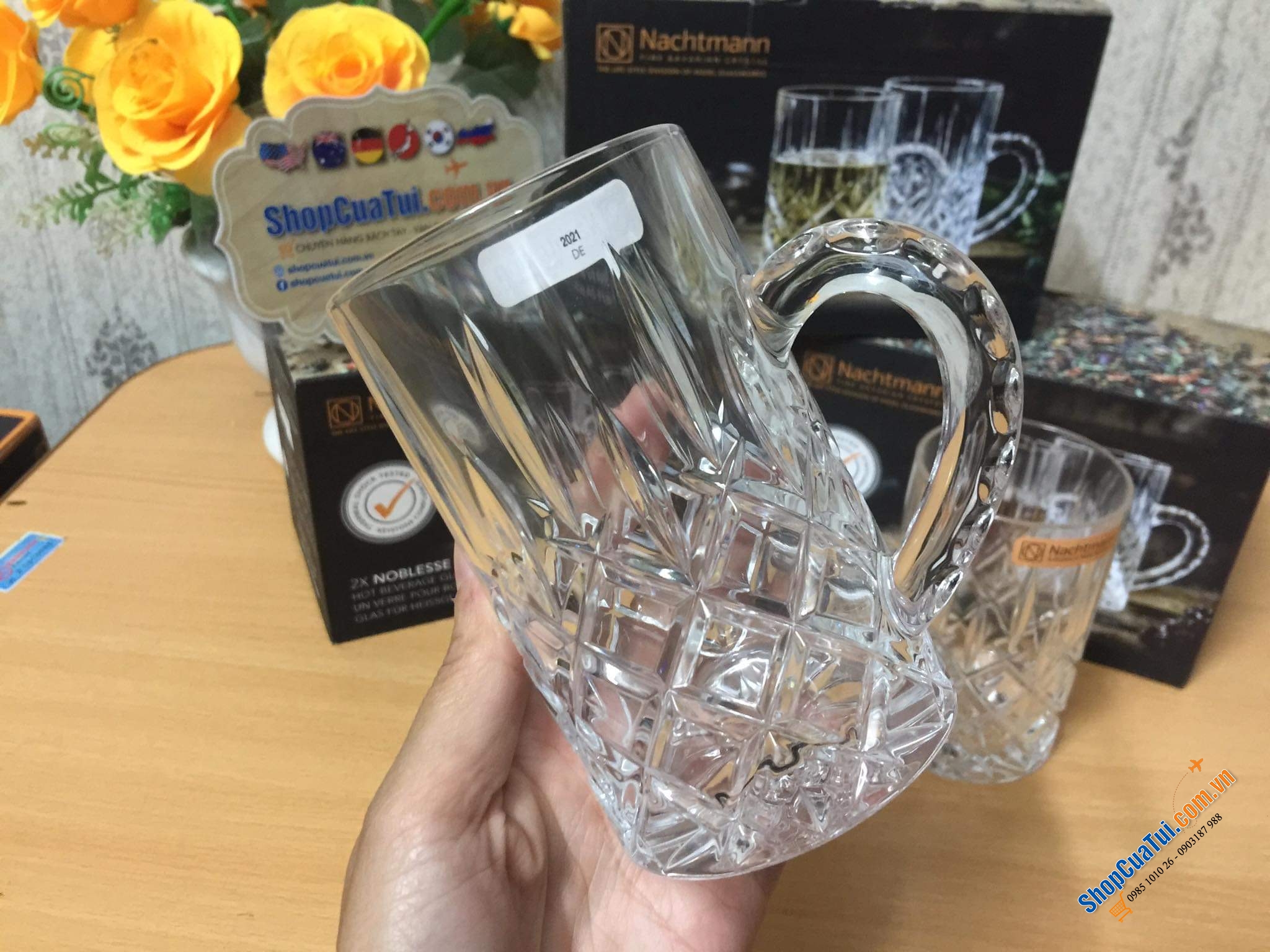 Set 2 cốc uống trà, uống bia Nachtmann Teeglas Noblesse 103767 dung tích 250ml