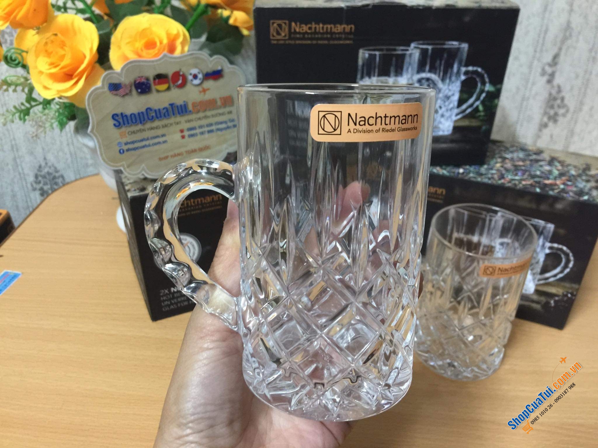 Set 2 cốc uống trà, uống bia Nachtmann Teeglas Noblesse 103767 dung tích 250ml