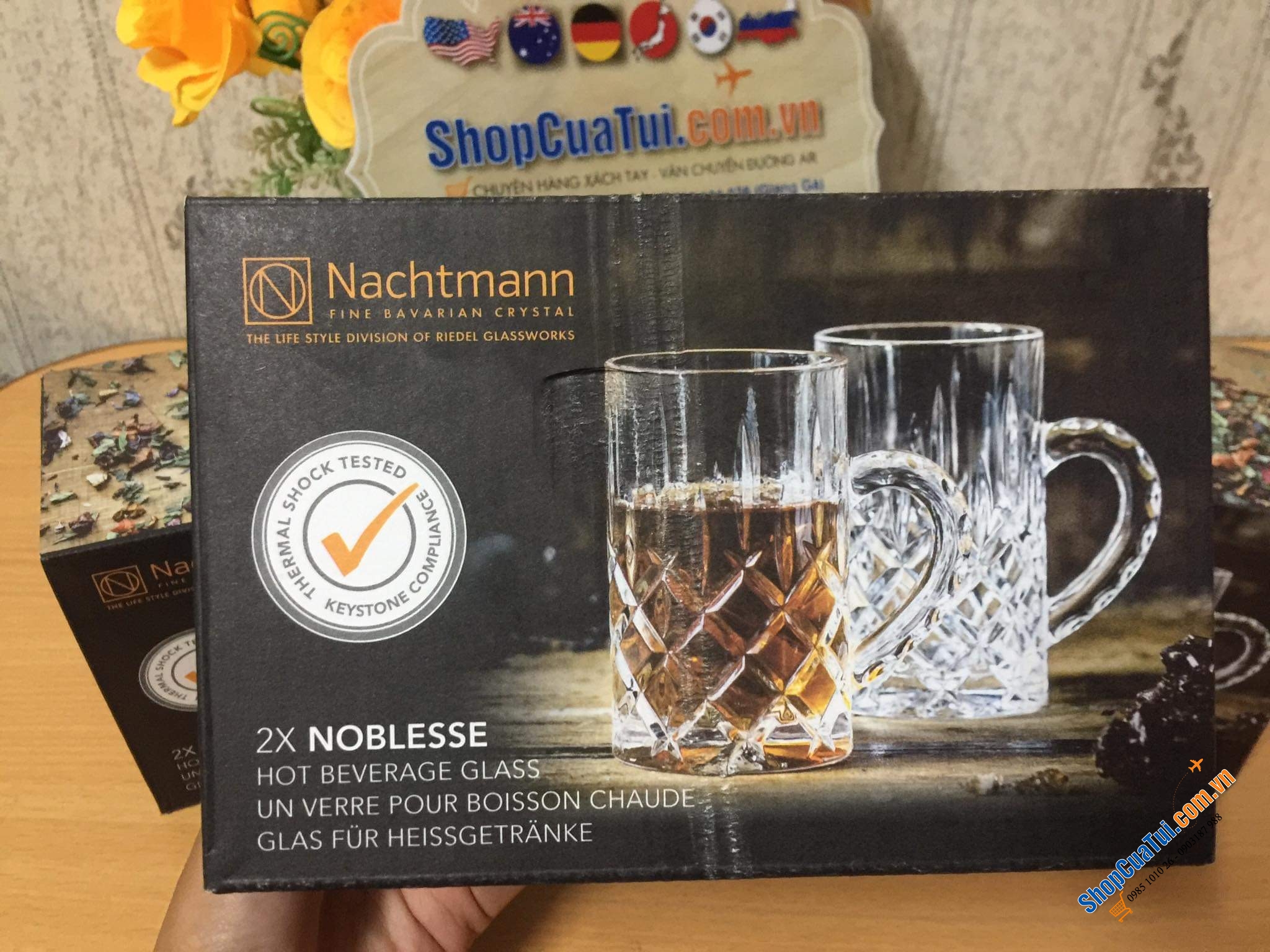 Set 2 cốc uống trà, uống bia Nachtmann Teeglas Noblesse 103767 dung tích 250ml
