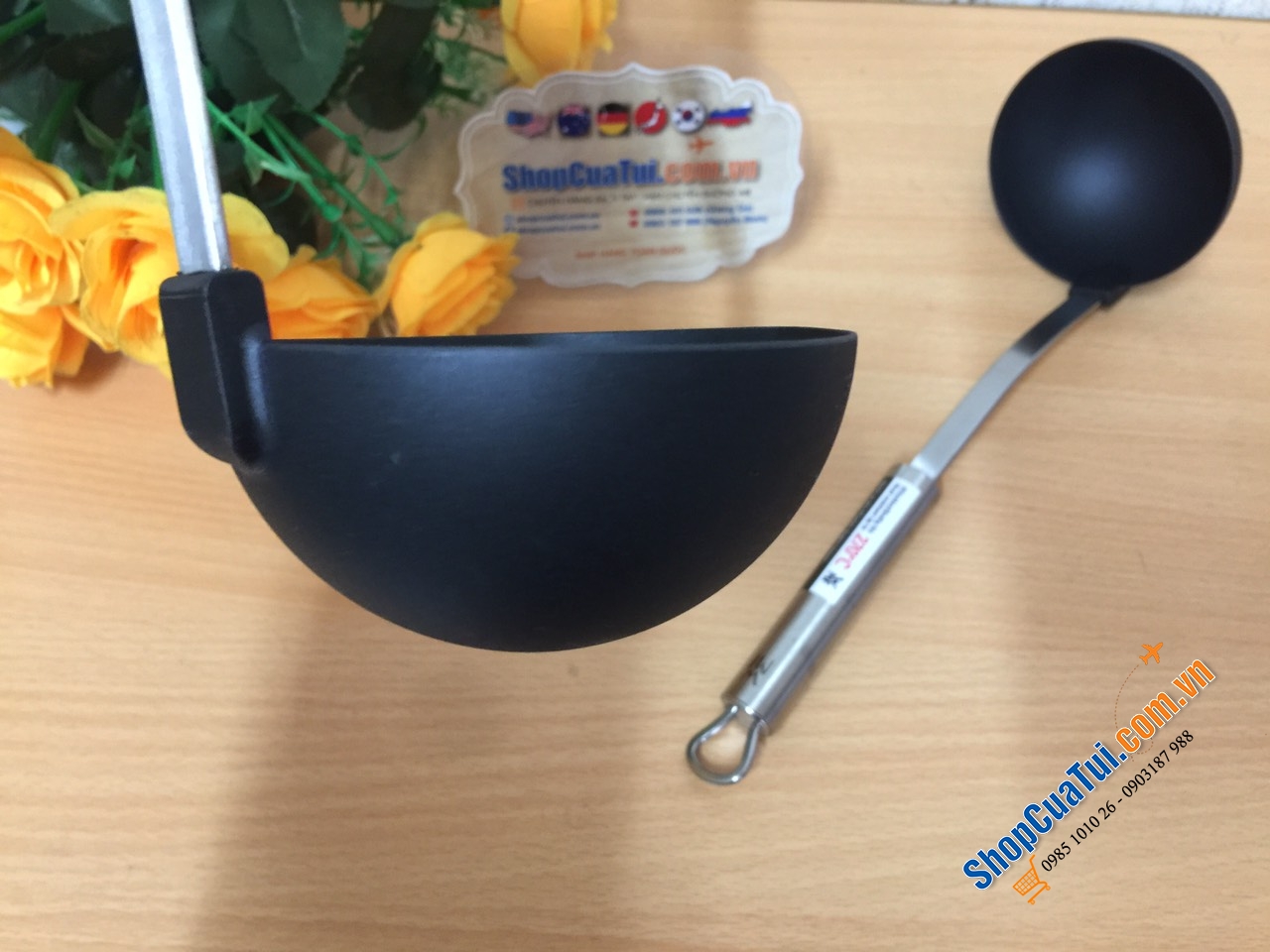 Muôi nấu bếp WMF profi plus 30cm - Muỗng Múc Canh Wmf Grivory Profi Plus 18.7477.6030 - Thìa to múc canh