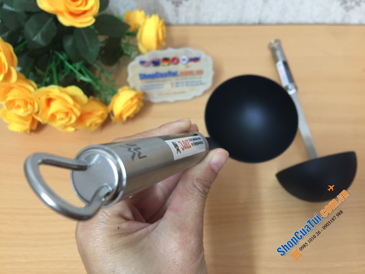 Muôi nấu bếp WMF profi plus 30cm - Muỗng Múc Canh Wmf Grivory Profi Plus 18.7477.6030 - Thìa to múc canh