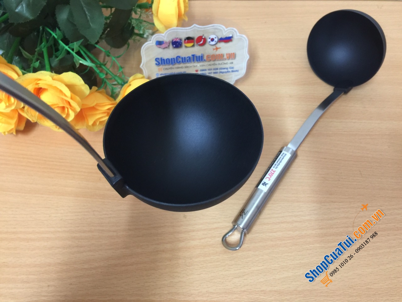 Muôi nấu bếp WMF profi plus 30cm - Muỗng Múc Canh Wmf Grivory Profi Plus 18.7477.6030 - Thìa to múc canh