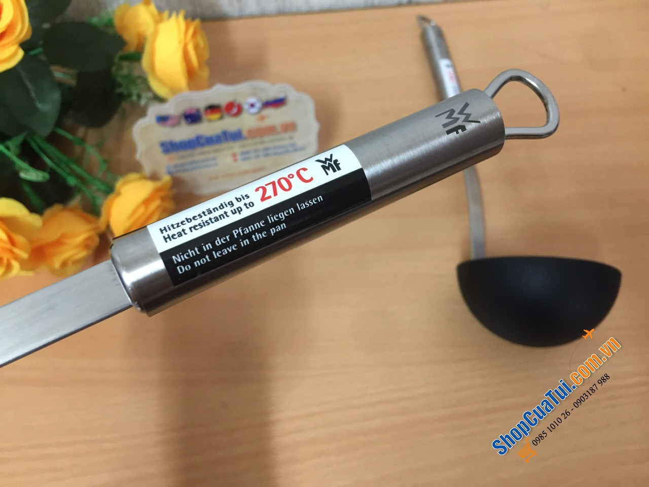 Muôi nấu bếp WMF profi plus 30cm - Muỗng Múc Canh Wmf Grivory Profi Plus 18.7477.6030 - Thìa to múc canh