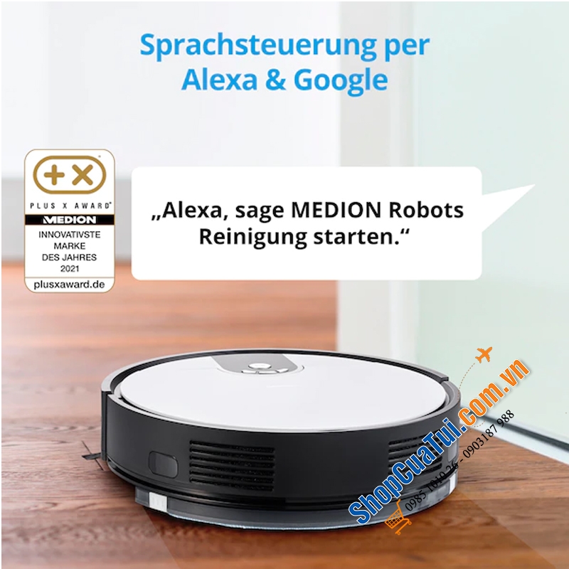 Model mới Robot hút bụi và lau nhà medion MD 20011 NEW - là model mới và hoàn hảo hơn với công nghệ lốc xoáy Zyklon-Technologie tiên tiến