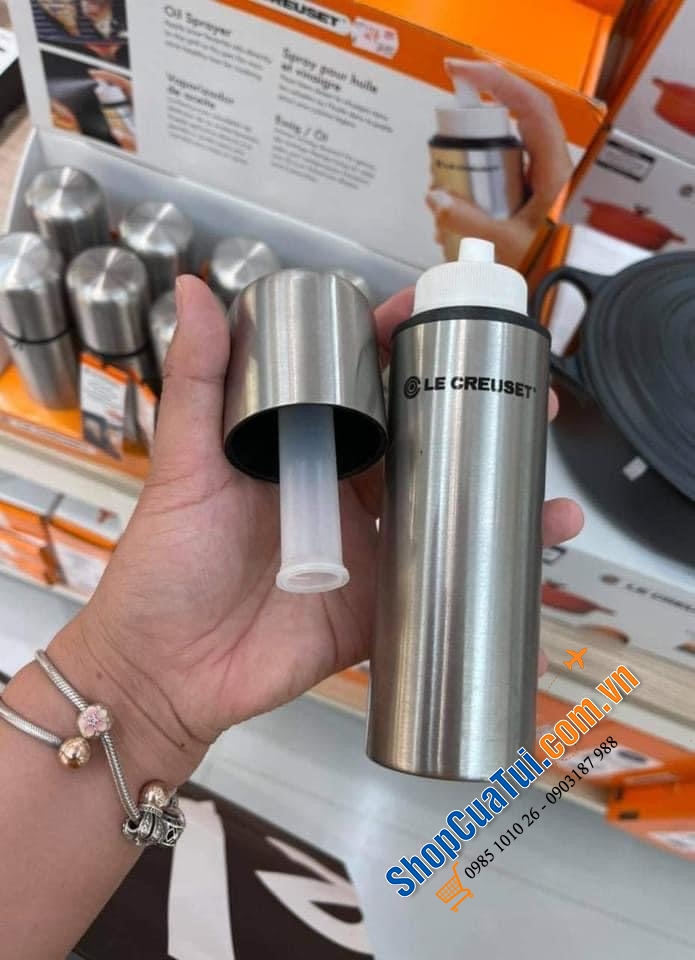 Xịt dầu dấm Le creuset màu inox siêu sang