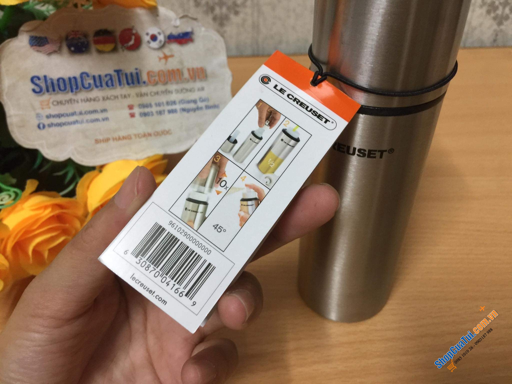 Xịt dầu dấm Le creuset màu inox siêu sang