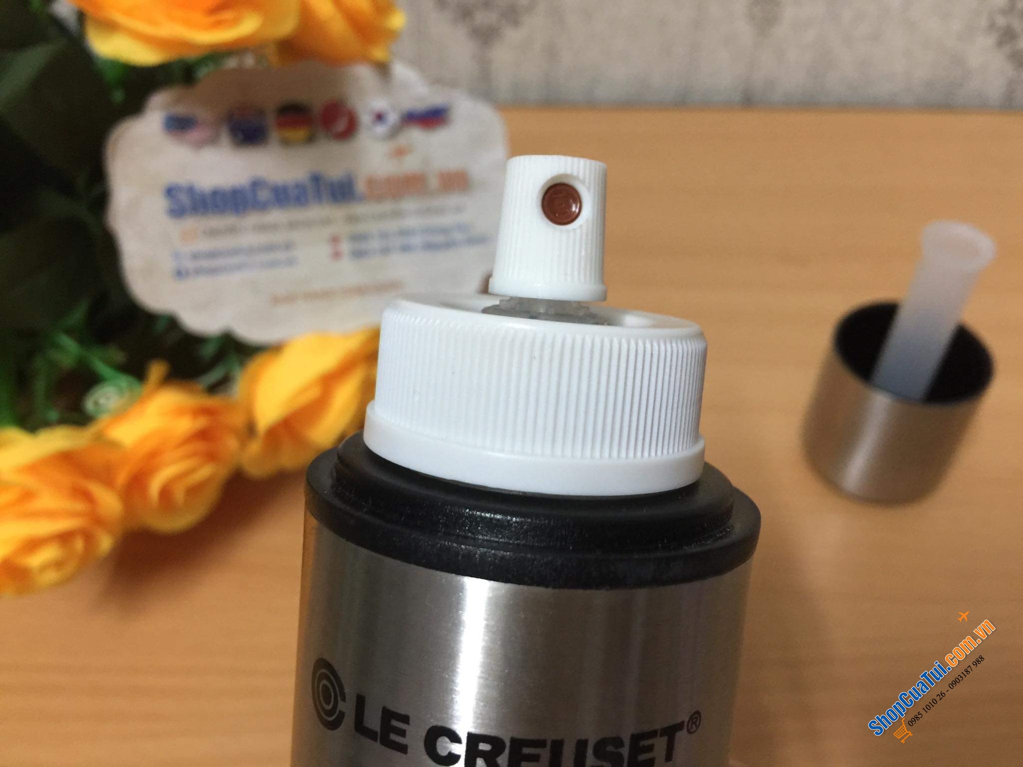 Xịt dầu dấm Le creuset màu inox siêu sang