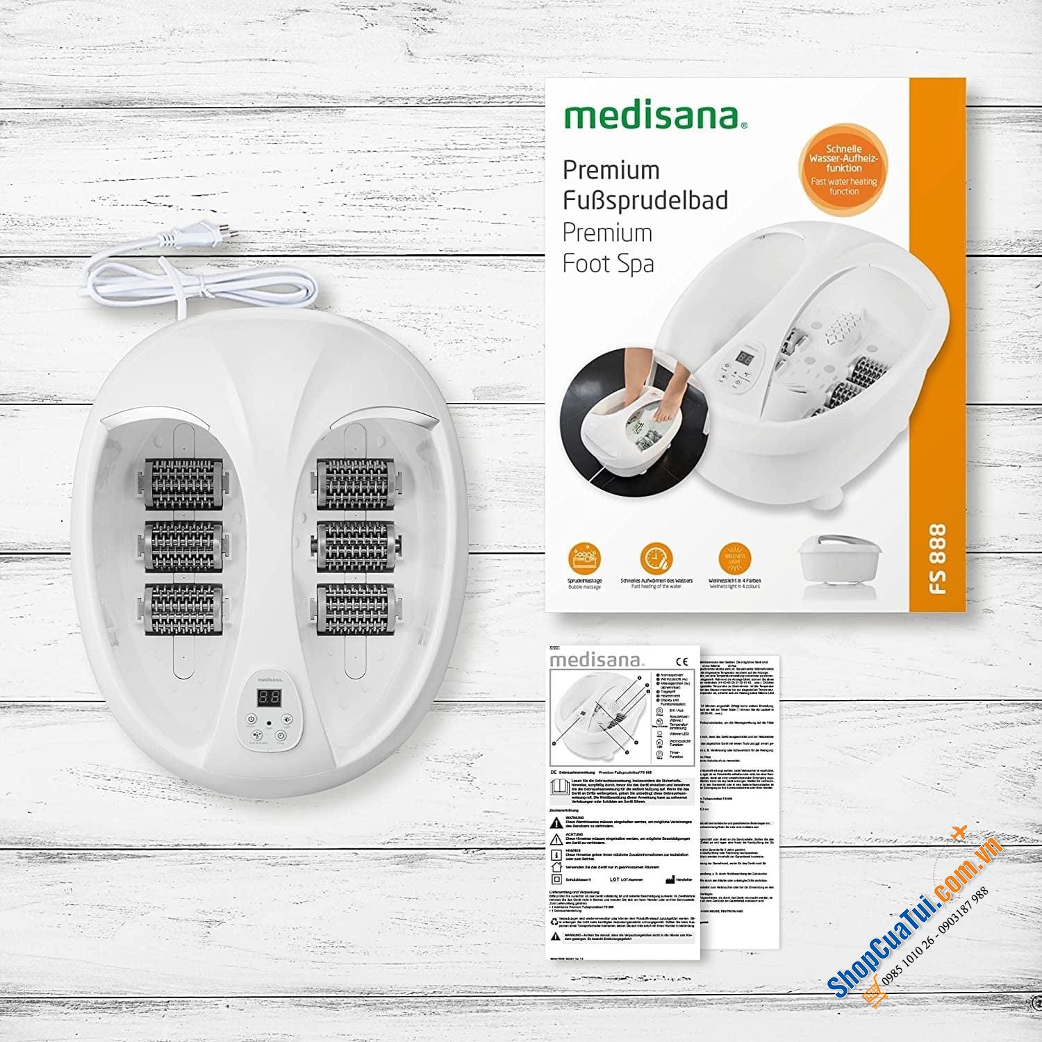 BỒN NGÂM CHÂN MEDISANA MODEL MỚI NĂM 2021 - Bồn Ngân Chân Medisan FS 888 Premium Foot Spa