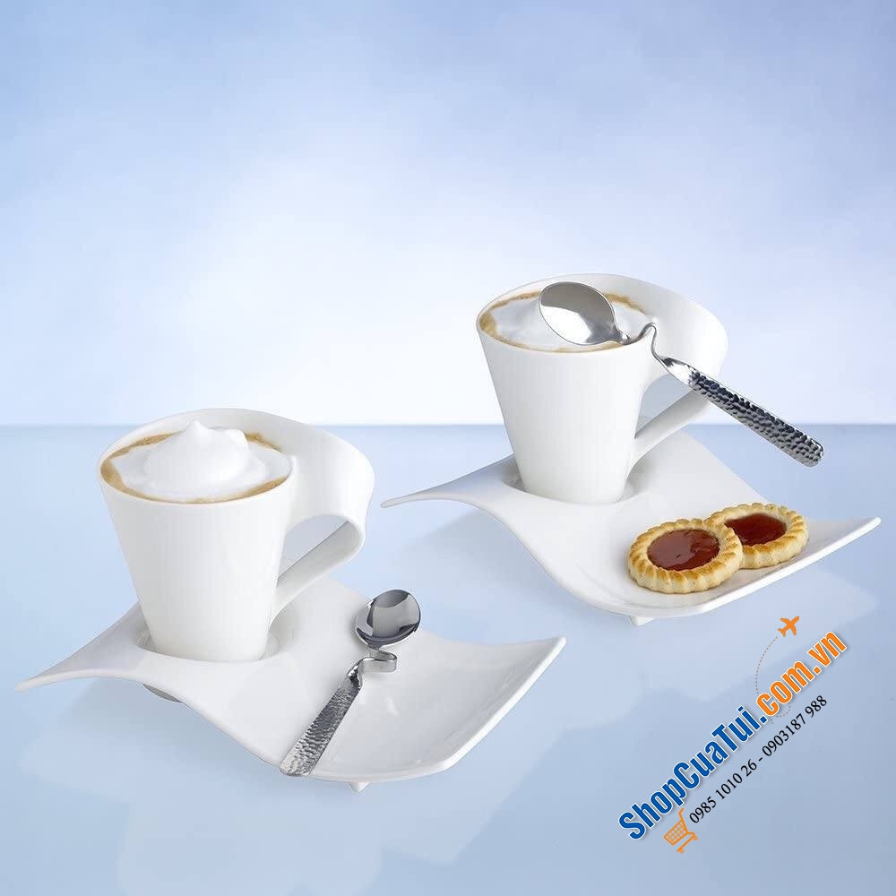 Sét uống trà hoặc cafe 6 món Villeroy-Boch (Bao gồm 2 cốc 350ml , 2 thìa, 2 đĩa)