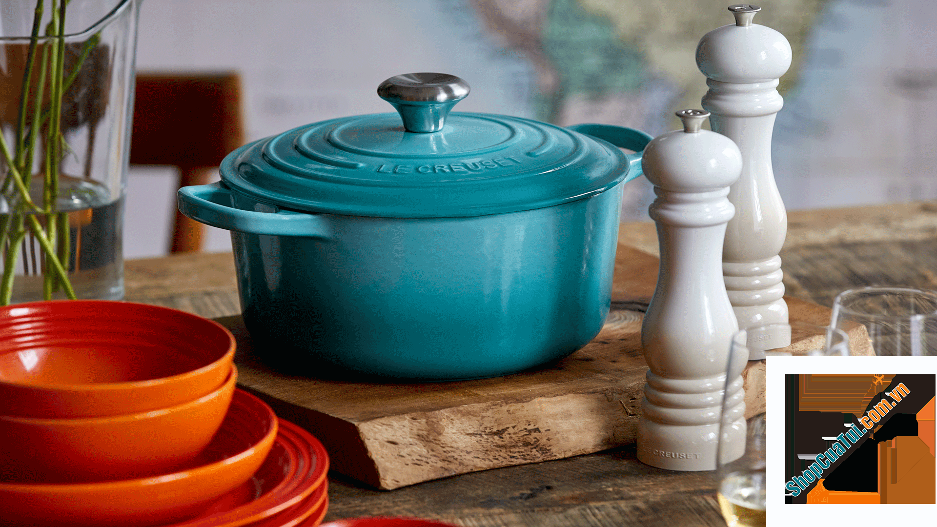 NỒI Le Creuset 20 cm màu XANH CARIBEAN