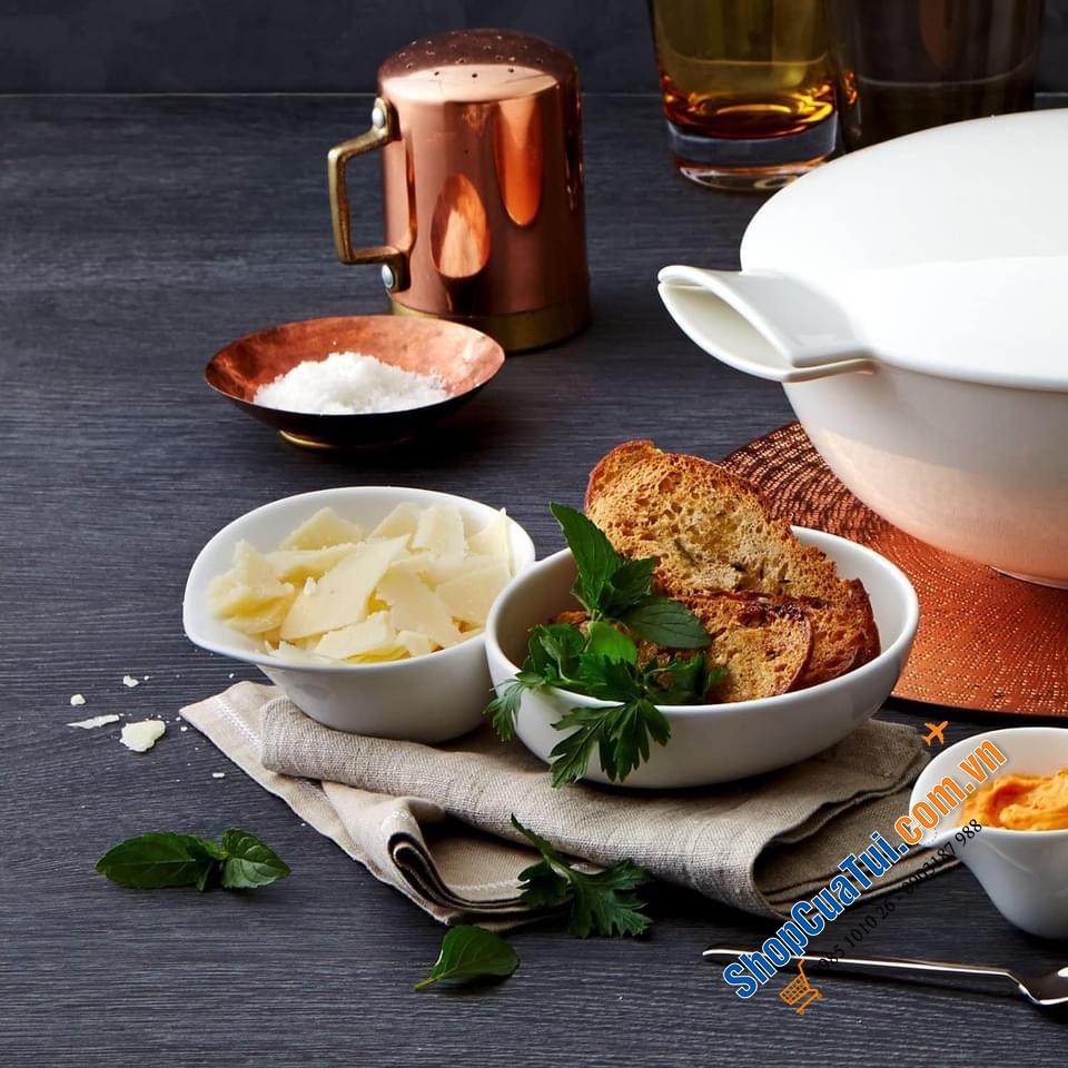 SET ĐÔI BÁT ĂN PHỞ SÚP KÈM KHAY GỐM VILLEROY BOCH SOUP PASSION - MADE IN GERMANY.