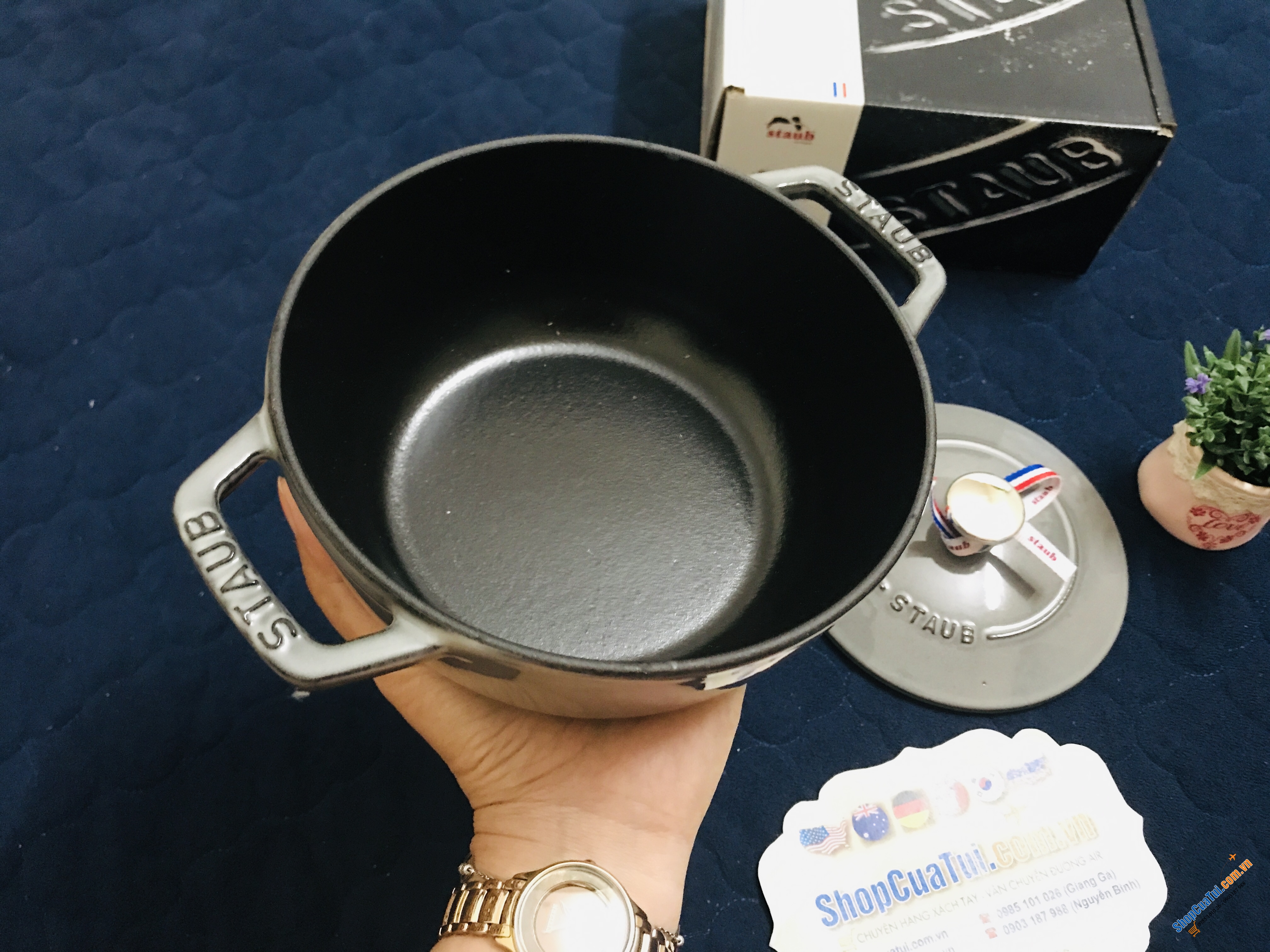 NỒI STAUB XÁM TRÒN 16 CM LA MARMITE