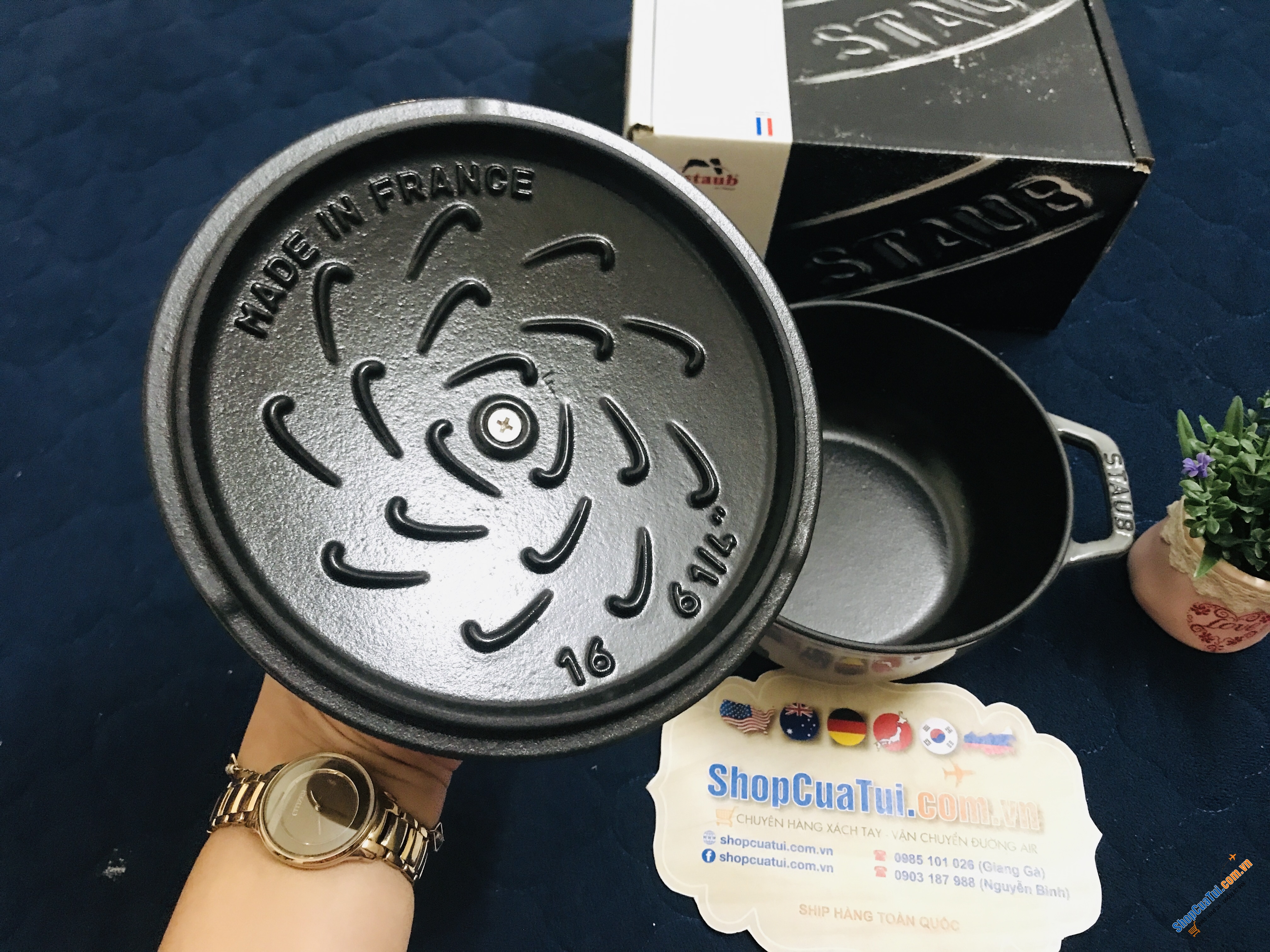 NỒI STAUB XÁM TRÒN 16 CM LA MARMITE