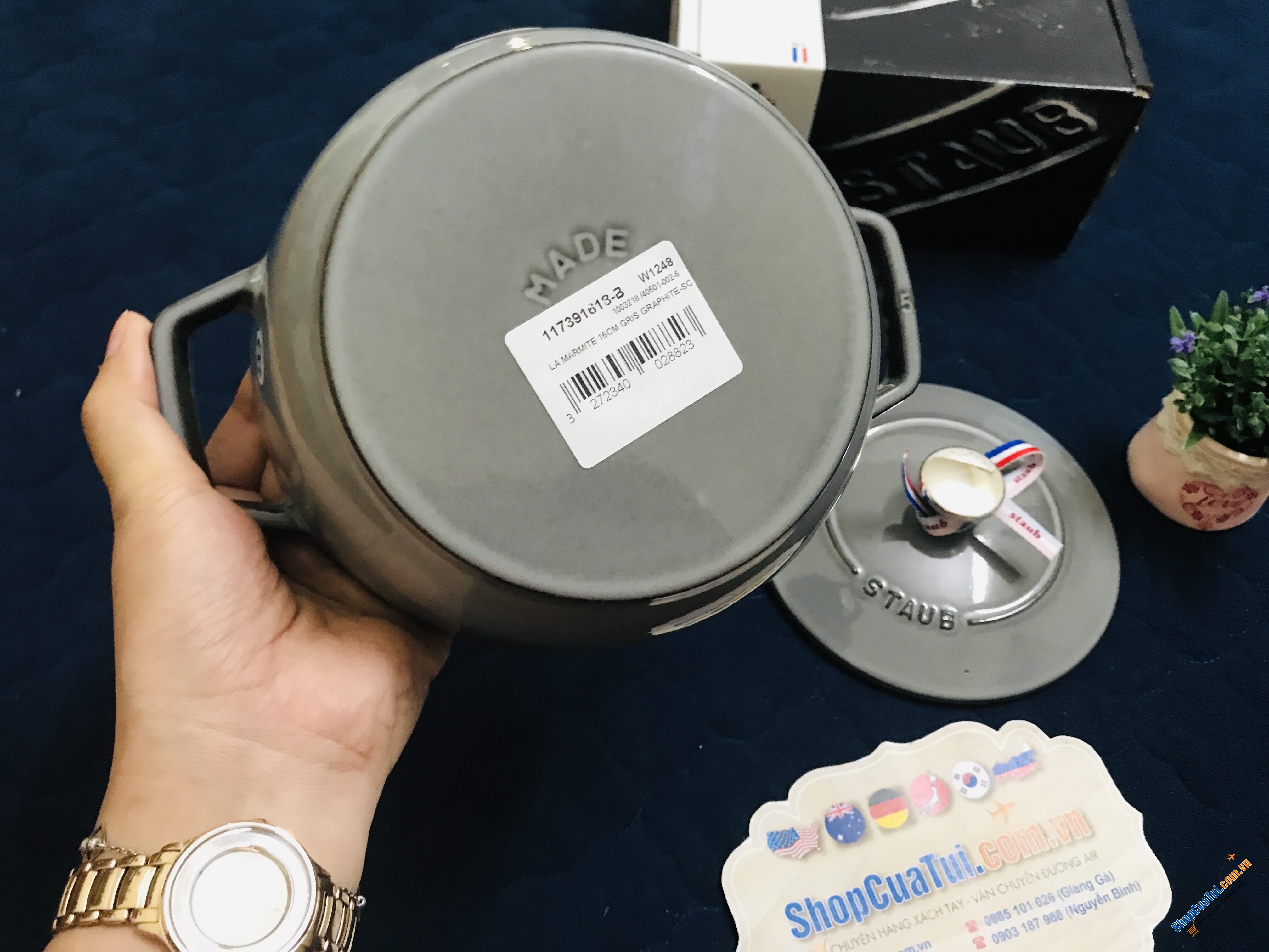 NỒI STAUB XÁM TRÒN 16 CM LA MARMITE