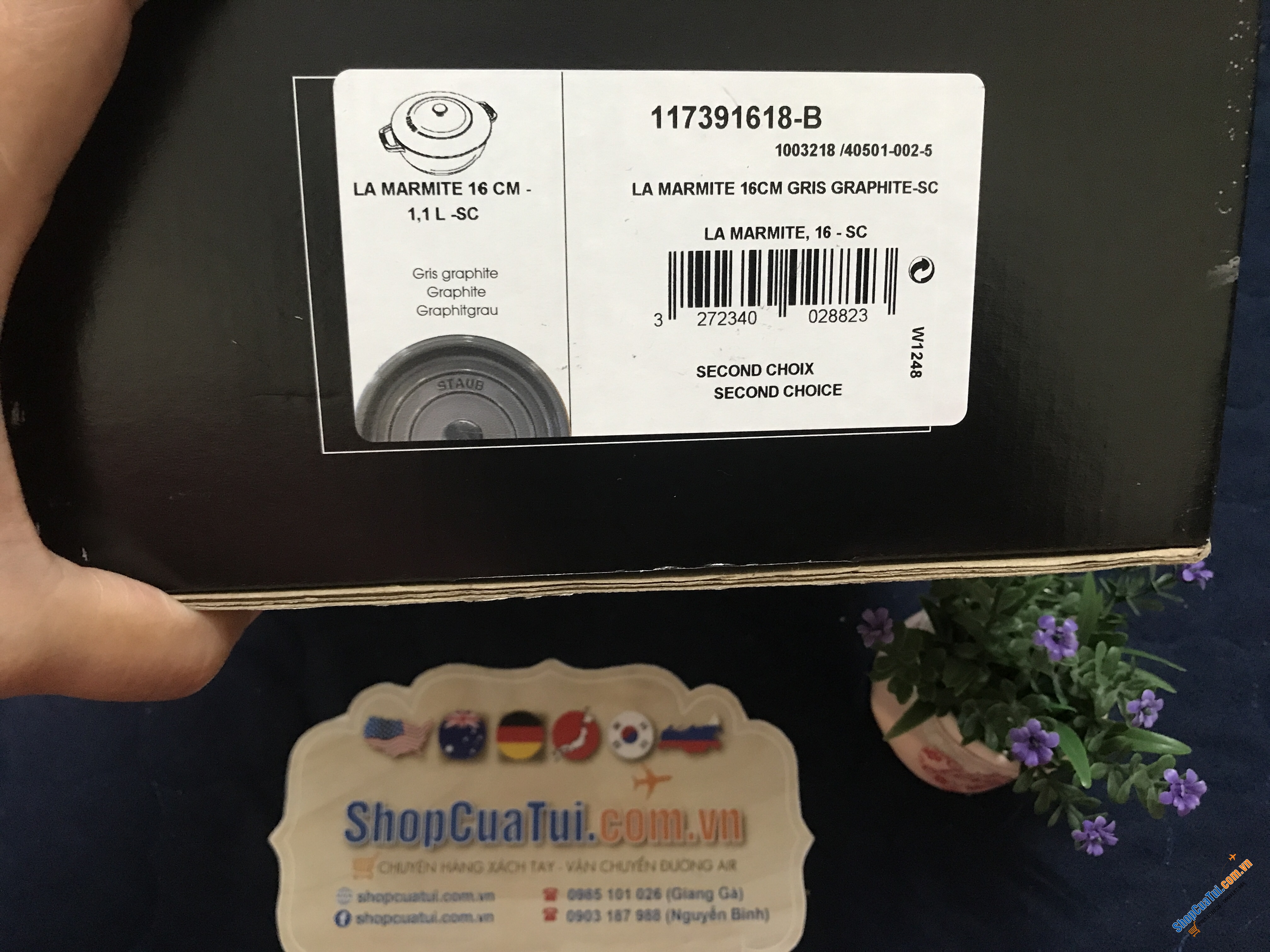 NỒI STAUB XÁM TRÒN 16 CM LA MARMITE