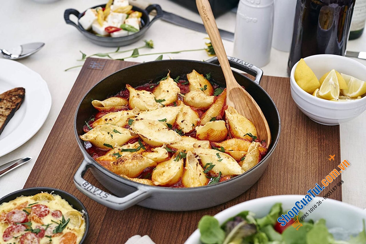 CHẢO STAUB XÁM 2 QUAI 20 CM - MADE IN FRANCE