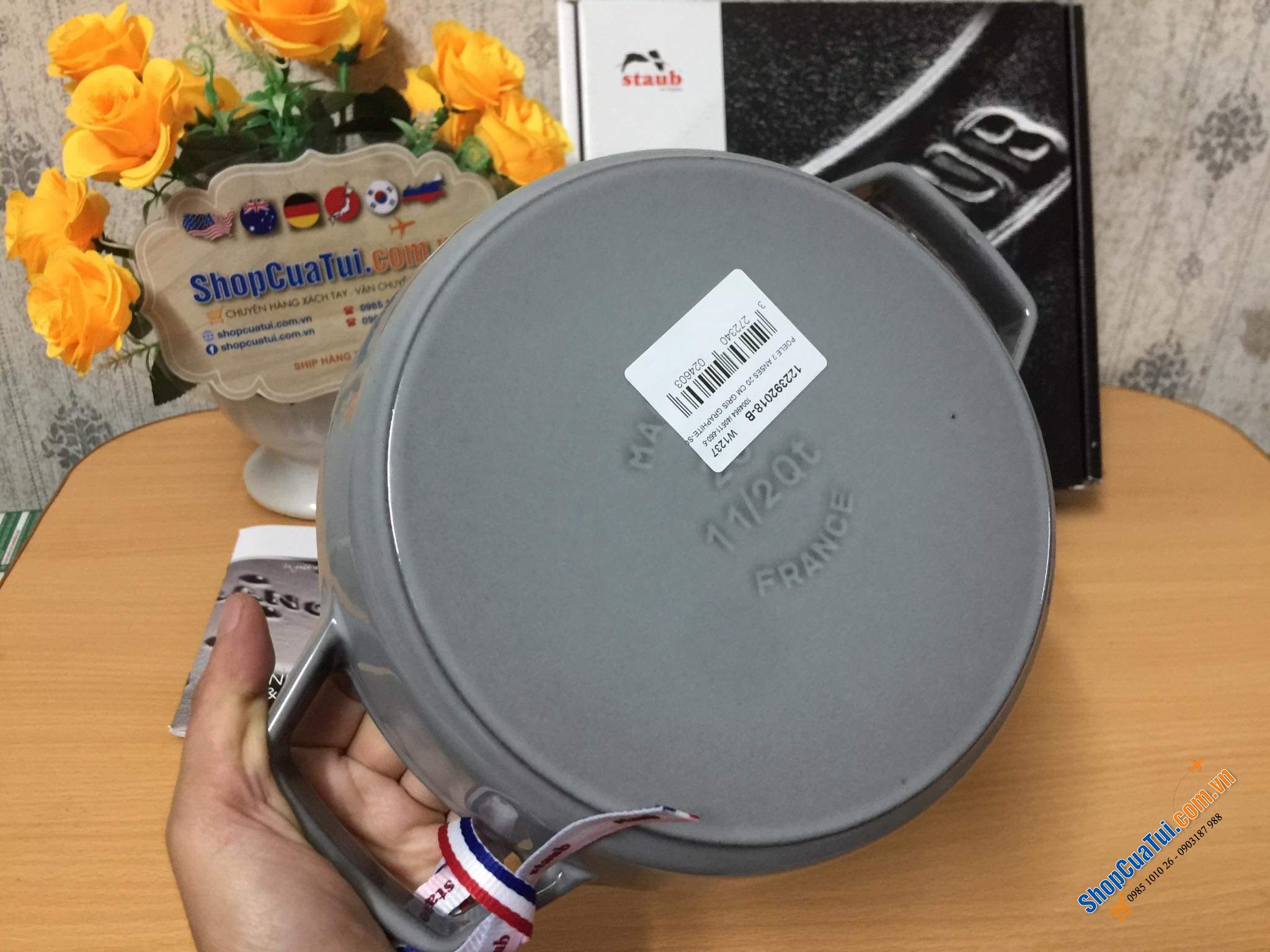 CHẢO STAUB XÁM 2 QUAI 20 CM - MADE IN FRANCE
