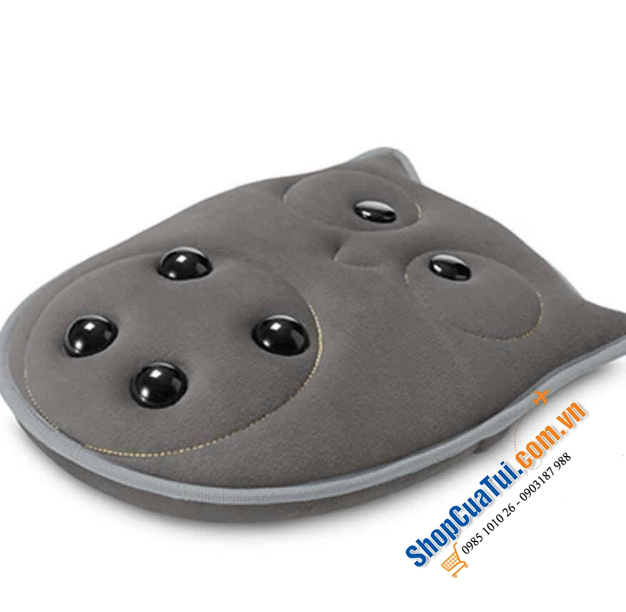 GỐI RUNG MASSAGE CÚ MÈO - HÀNG NỘI ĐỊA ĐỨC màu xám