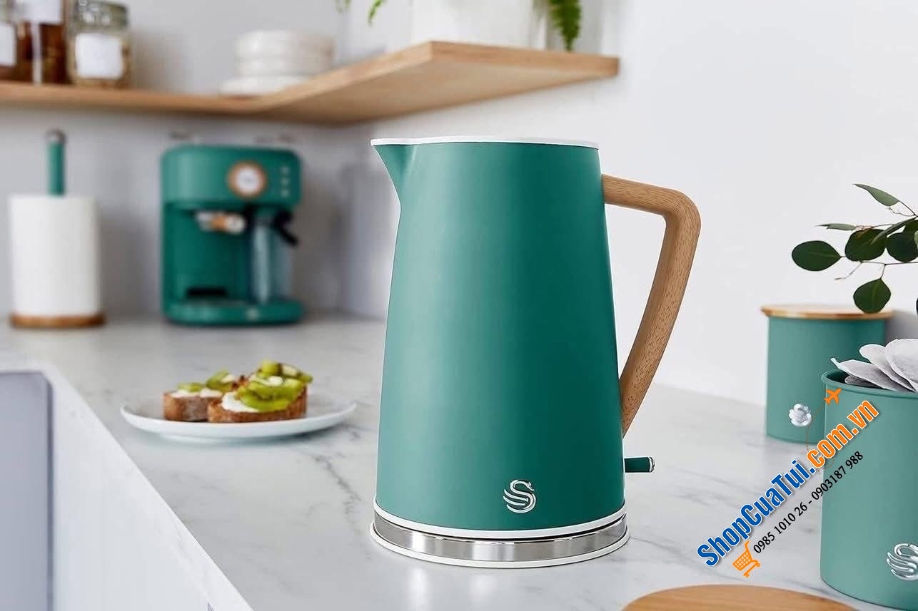Ấm siêu tốc Swan Nordic 1,7l màu xanh cổ vịt siêu đẹp