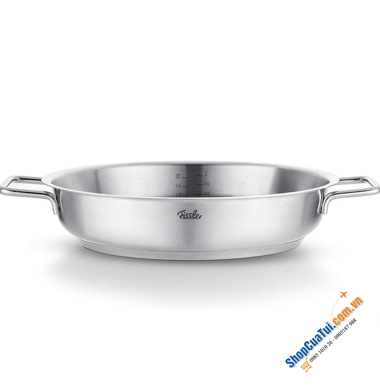 Chảo Inox tay cầm hai bên Fissler Pure Collection Serving Ø24cm.