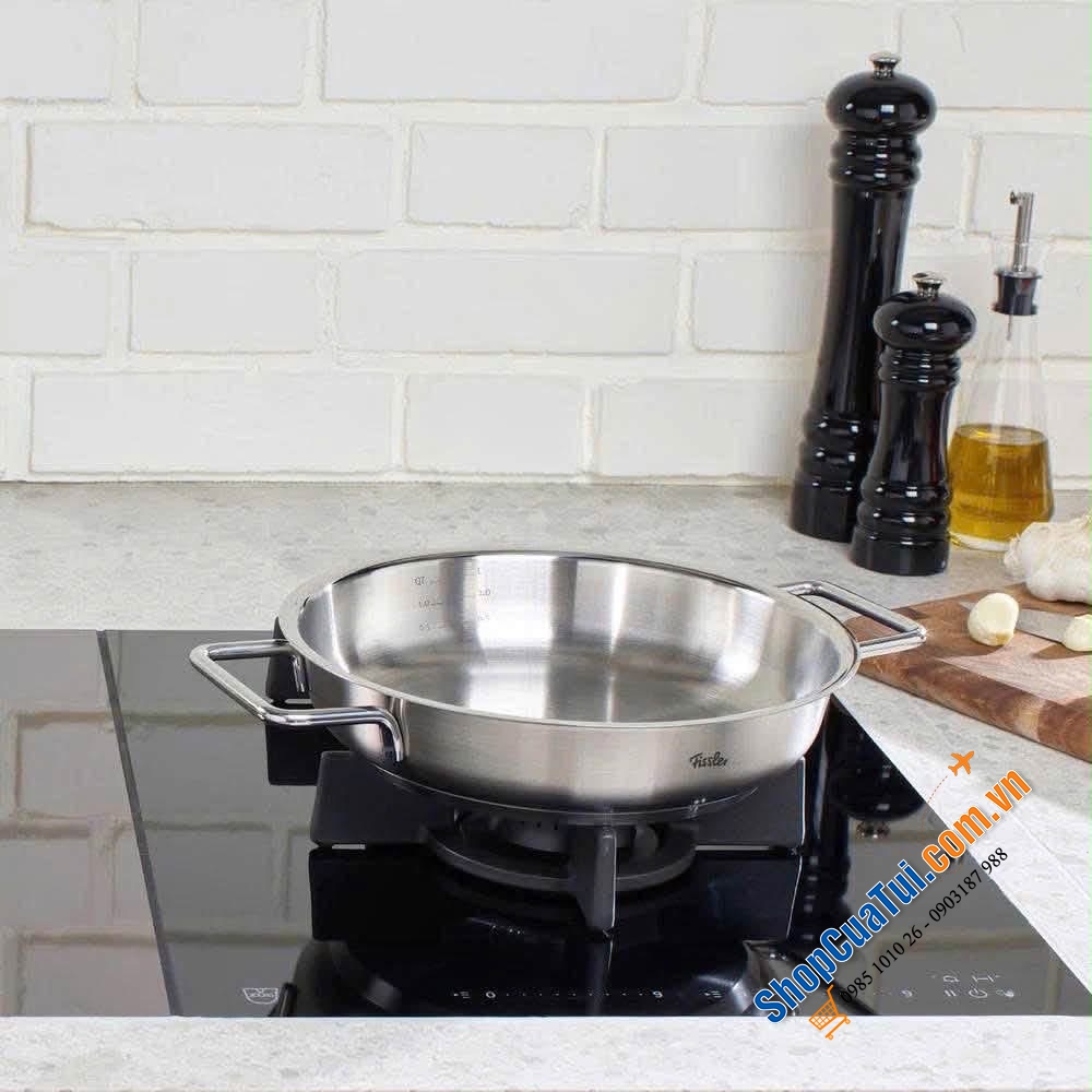 Chảo Inox tay cầm hai bên Fissler Pure Collection Serving Ø24cm.