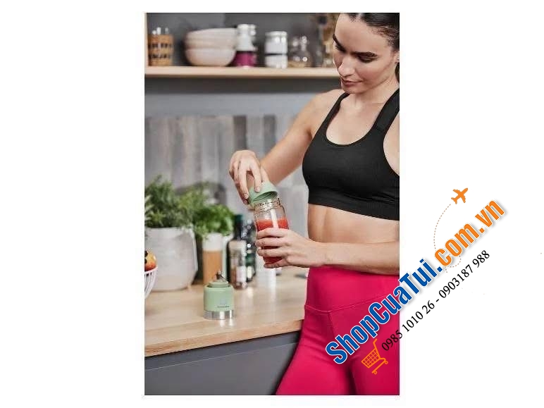 Máy xay sinh tố mini SILVERCREST Germany Smoothie màu mint.