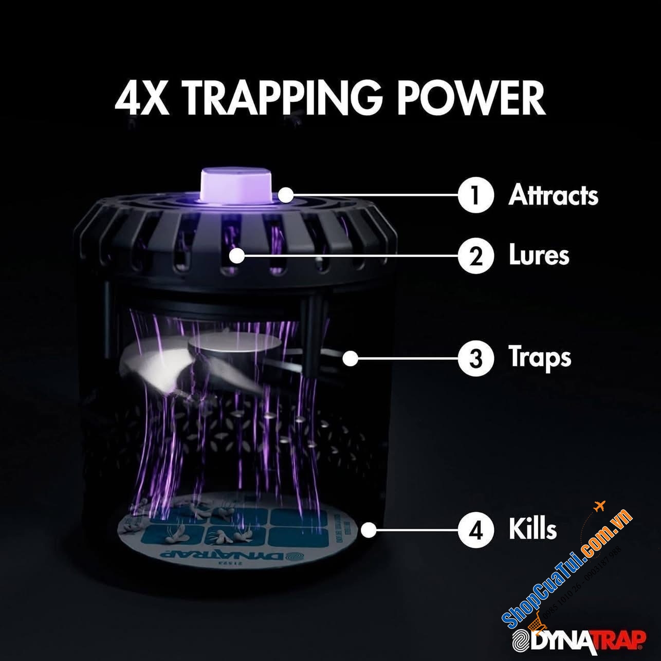 Đèn bắt muỗi Dynatrap mẫu mới.